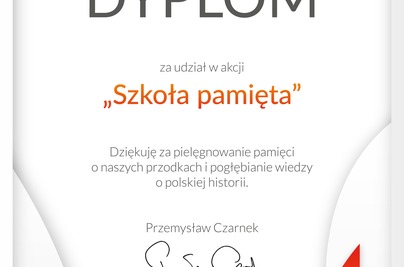 Szkoła pamięta – podziękowania za udział w akcji